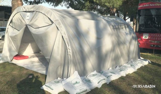 Osmangazi Belediyesi’nden deprem bölgesine çadır desteği