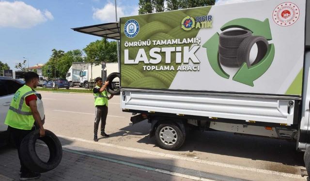 Bursa'da geri dönüştürülen lastikler ekonomiye katkı sağlıyor