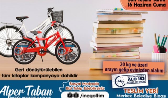 Bursa İnegöl'de kitaplar pedal çevirtecek