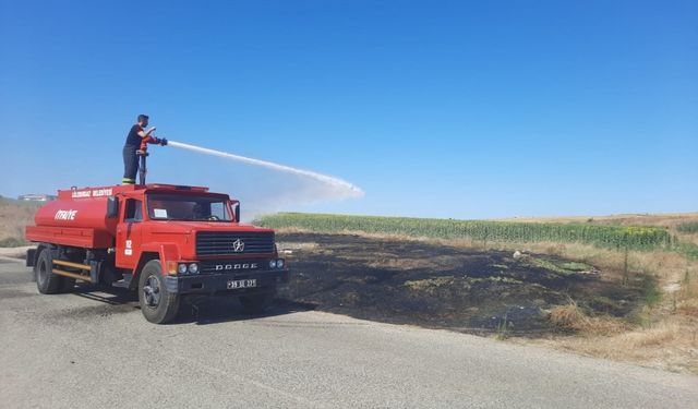 Lüleburgaz'da otluk alanlarda çıkan yangınlar söndürüldü