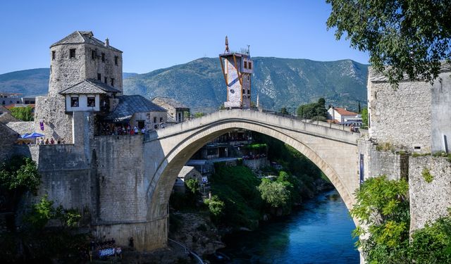 Mostar Köprüsü'nde Red Bull Cliff Diving heyecanı yaşandı