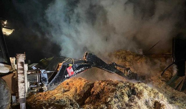 Taraklı'da saman deposunda çıkan yangın söndürüldü