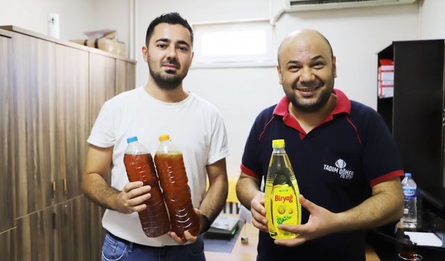 Tekirdağ'da 3 litre atık yağ getirene, 1 litre sıvı yağ hediye veriliyor