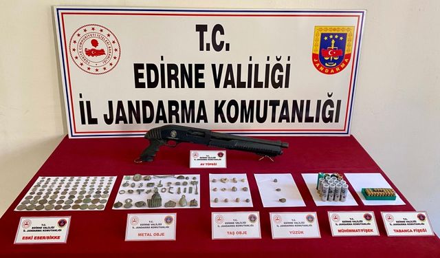 Edirne'de bir evde 178 tarihi obje ele geçirildi