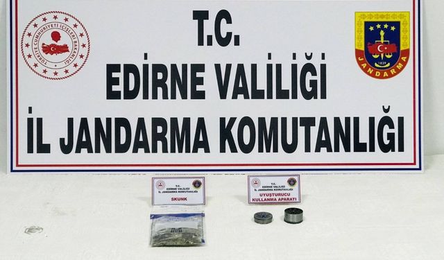 Edirne'de jandarmanın uyuşturucu operasyonunda bir şüpheli gözaltına alındı