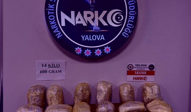 Yalova'da 14 kilogram uyuşturucu ele geçirildi