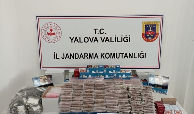 Yalova'da kaçak sigara operasyonunda 10 bin 860 dolu makaron ele geçirildi