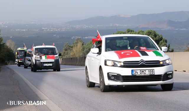 İHH Bursa Şubesi, Filistin İçin Yardım Konvoyuyla İncirlik Üssü'ne Yola Çıktı