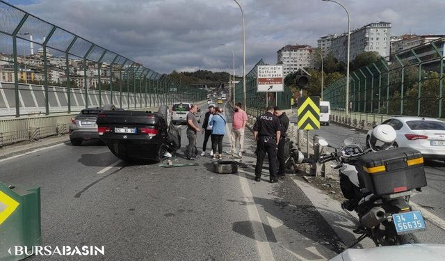 Haliç Köprüsü'nde Trafik Kaosu: Devrilen Otomobil Nedeniyle Yoğunluk!