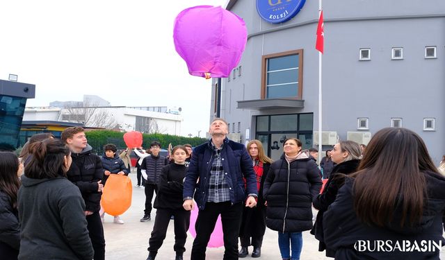 Uludağ Koleji Öğrencileri, Alper Gezeravcı'ya Dilek Balonlarıyla Mesaj Gönderdi