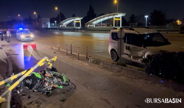 Bursa'da Motosiklet Kaza Yaptı: Sürücü Hafif Yaralı