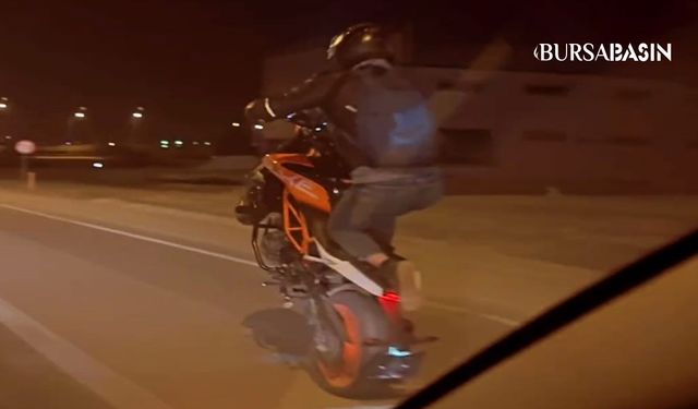 İnegöl'de Tehlikeli Motosiklet Gösterisi