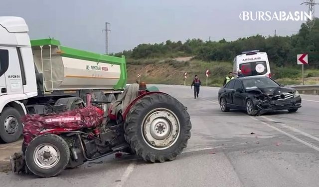 İznik'te Traktör-Otomobil Çarpışması: 3 Yaralı