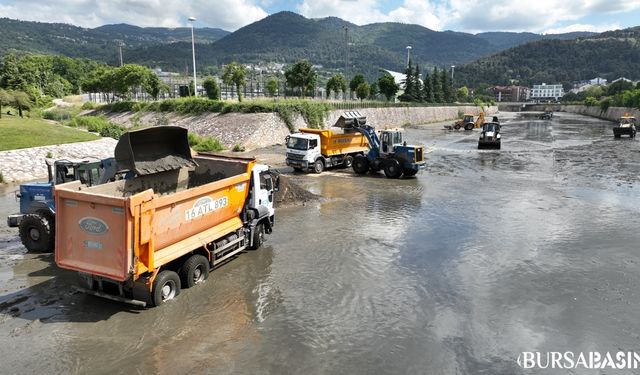 Bursa'da Nilüfer Çayı'nda Temizlik Çalışması Başladı