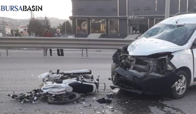 İnegöl'de Ticari Araç ile Motosiklet Çarpıştı: 2 Yaralı