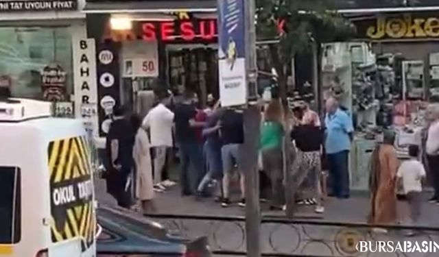 Osmangazi'de İki Kadın Grubu Cadde Ortasında Kavga Etti