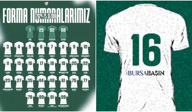 Bursaspor 2024-2025 sezonu forma numaralarını belirledi