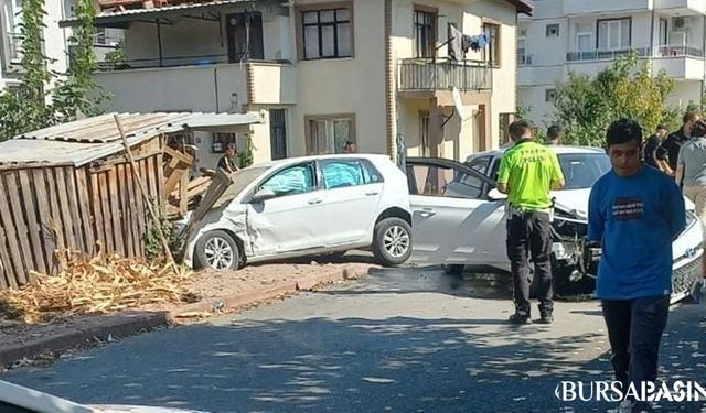 İnegöl'de İki Otomobil Çarpıştı: 4 Yaralı