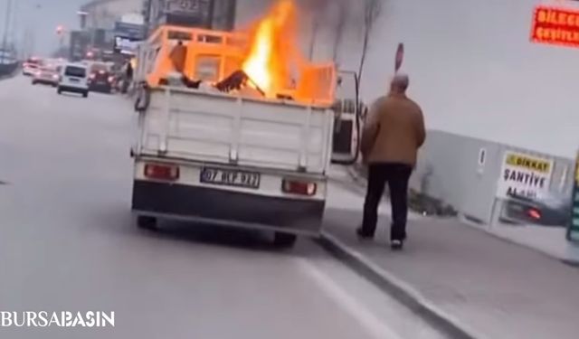 Yıldırım’da Kamyonette İzmarit Yangını