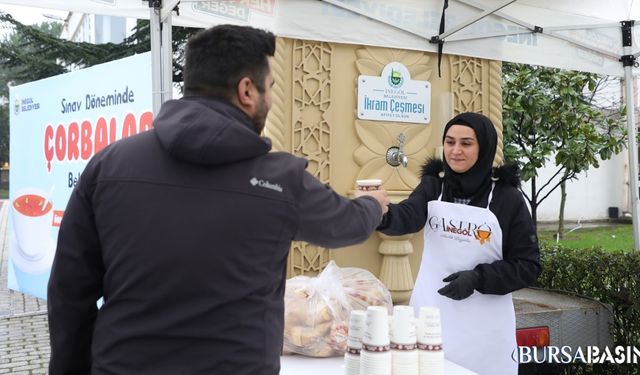 İnegöl’de Sınav Haftasında Öğrencilere Çorba İkramı