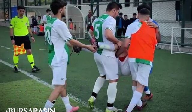 Bursa'da amatör maçta ayağı kırılan futbolcuya skandal ihmal