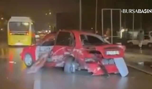 Yıldırım’da Kontrolden Çıkan Otomobil Duvara Çarptı