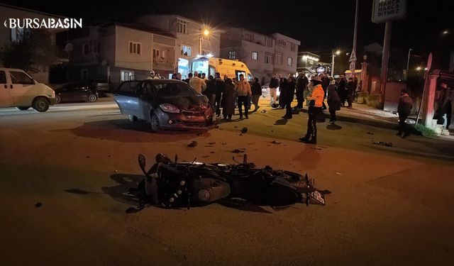 İnegöl'de Otomobille Çarpışan Motosikletli Ağır Yaralandı