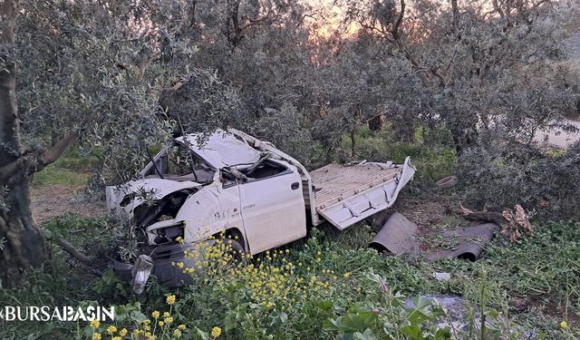İznik’te kamyonet tarlaya daldı: Sürücü yaralandı