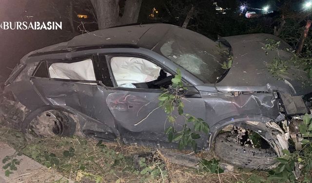 Karacabey’de Takla Atan Araçta Sürücü Yaralandı