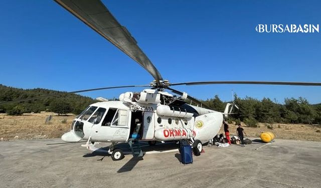 Orhaneli’de Yangın Söndürme Helikopteri Göreve Başladı