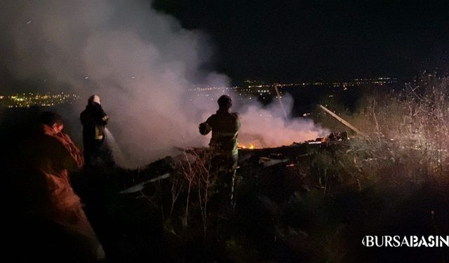 İnegöl’de Tarladaki Barakalar Alev Alev Yandı