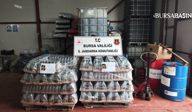 Mudanya’da Kaçak Motor Yağı Deposuna Jandarma Baskını