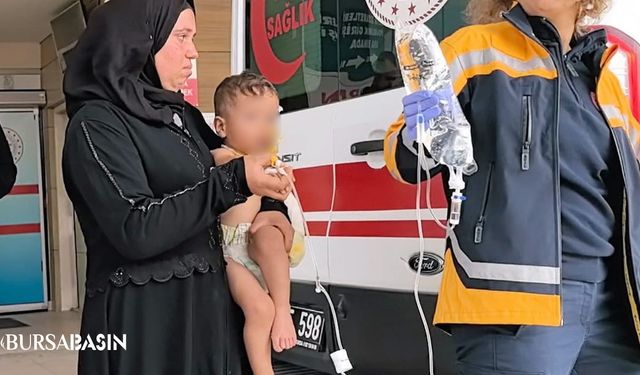 İnegöl’de Bahçede Oynarken Ateşe Düşen Bebek Ağır Yaralandı