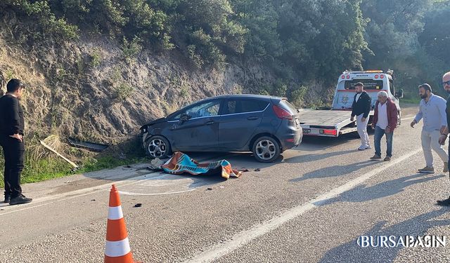Mudanya’da Otomobil Kayalara Çarparak Ters Döndü