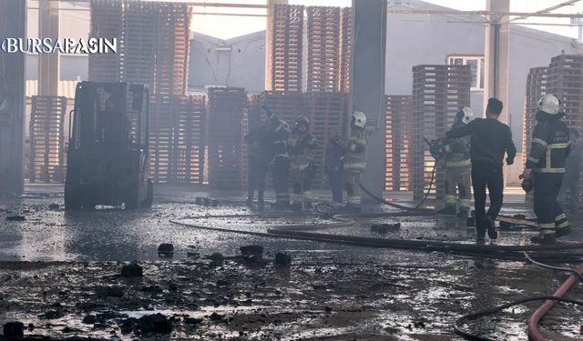İnegöl’de Palet Fabrikasında Korkutan Yangın