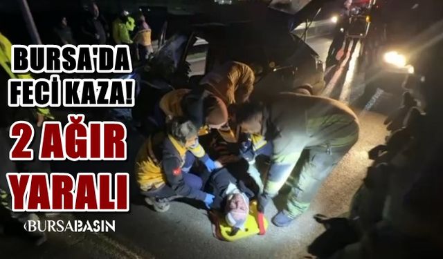 Bursa’da Bariyerlere çarpan araç hurdaya döndü! 2 Yaralı