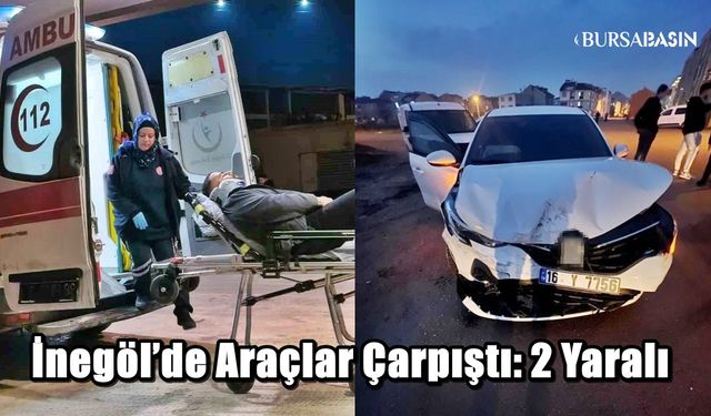 İnegöl’de sokak ortasında kaza: 2 sürücü yaralı