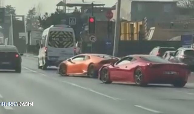 Bursa’da Lüks Otomobillerden Kırmızı Işık İhlali