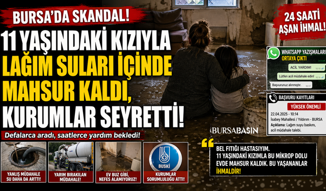 Bursa’da Kanalizasyon Skandalı: Anne-Kız Mahsur Kaldı