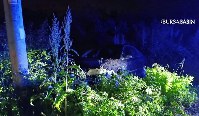 İnegöl’de Otomobil Tarlaya Uçtu, Sürücü Kayboldu