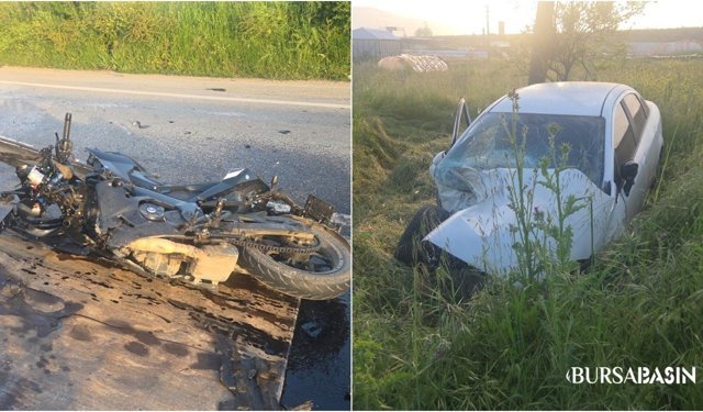 Otomobil Direği Devirdi, Motosiklet Çarptı