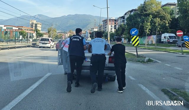 Bursa'da zabıtadan yolda kalan sürücüye destek