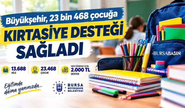 Bursa’da 23 bin çocuğun kırtasiye masrafına destek
