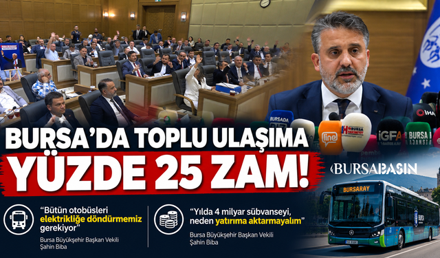 Bursa’da toplu ulaşıma yüzde 25 zam geldi