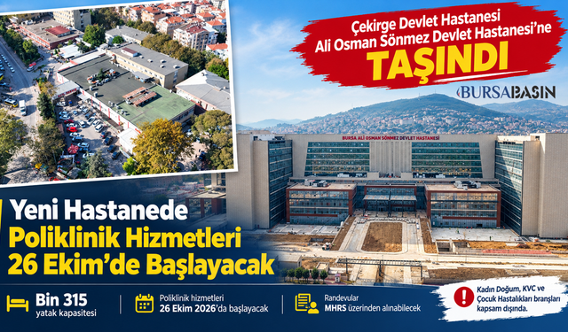 Çekirge Devlet Hastanesi yeni adresine taşındı