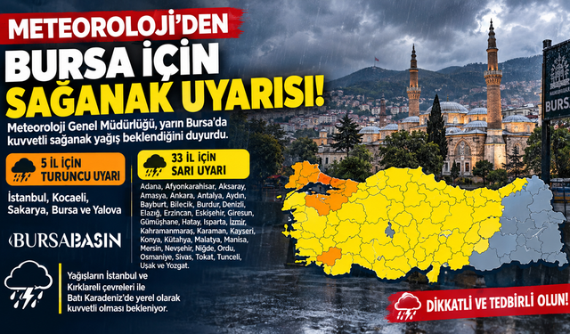 Bursa İçin Turuncu Alarm: Kuvvetli Sağanak Geliyor!