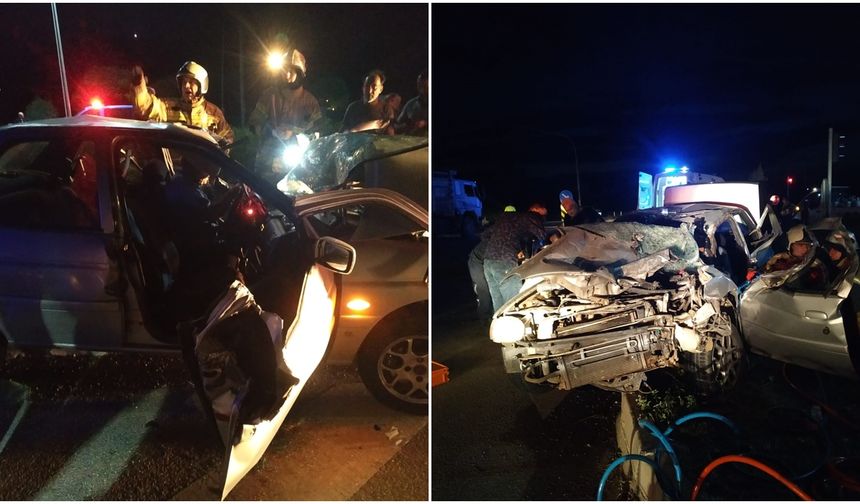 Bursa'da Otomobille Kamyon Çarpıştı 2 Kişi Yaralandı