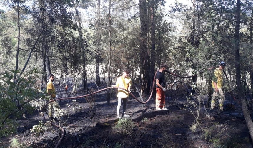 Orhaneli'de çıkan orman yangını söndürüldü