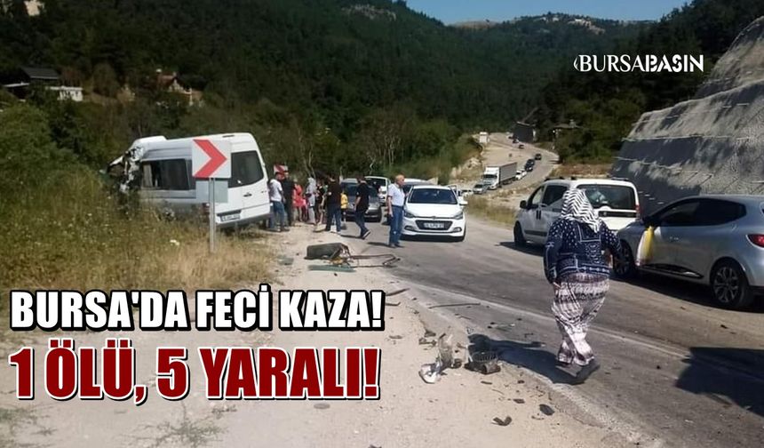 Bursa'da minibüs ile kamyonet çarpıştı! 1 ölü, 5 yaralı