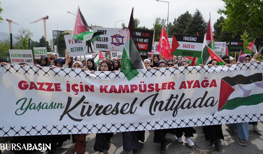 Bursa Uludağ Üniversitesi Öğrencilerinden Filistin'e Destek Eylemi